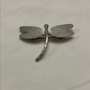 Silver Dragonfly Brooch Pin